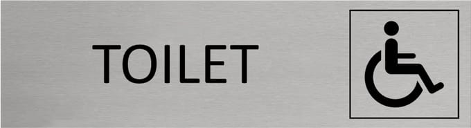 CombiCraft Aluminium deurbordje Invalidentoilet 165x45mm - per stuk