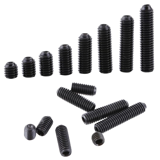 200 stuks M3 Zwart Koolstofstaal Inbusbout met Punt Assortiment