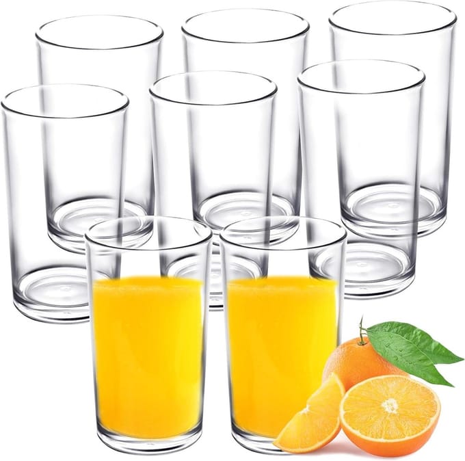 Solidchoice - Set van 9 Schokbestendige Plastic Drinkglazen (270 ml)