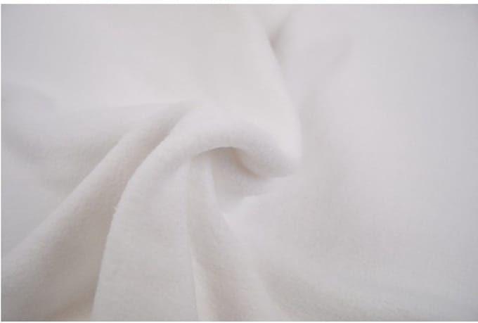 10 meter fleece stof - Wit - 100% polyester