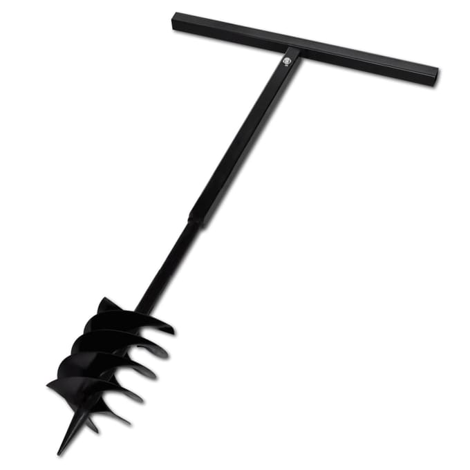 vidaXL - Grondboor - met - handvat - en - schroefkop - 180 - mm - (zwart)