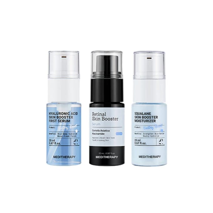 Meditherapy Gentle Boost Kit Hyaluronzuur Serum 20ml + Retinal Serum 20ml + Squalane Moisturizer 20ml Hydraterend Verstevigend white