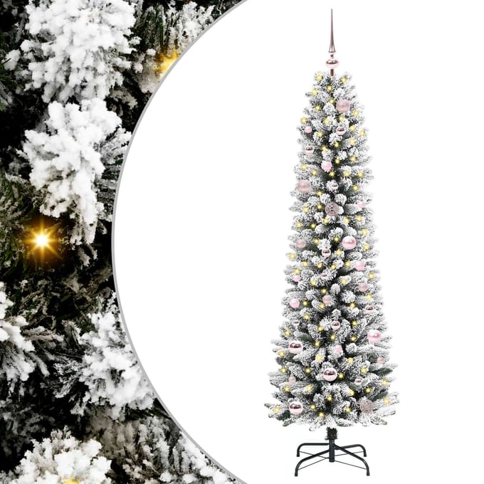 vidaXL - Kunstkerstboom - Wit - 150 - cm - PVC - en - Metaal - en - Plastic