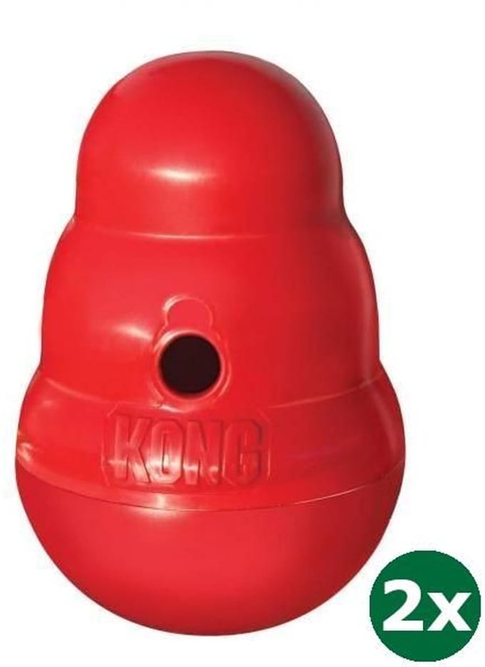 Kong snack dispenser wobbler rood 2x Large 19x13x13 cm