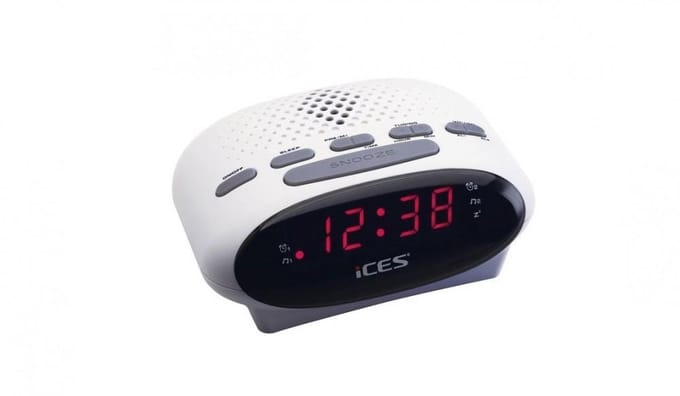 ICES ICR-210 Wekkerradio VHF (FM) FM Wekfunctie Wit