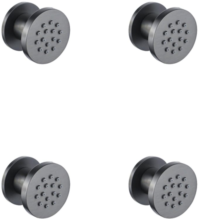 FugaFlow Eccelente Acces zijdouche - 5cm - rond - 4 stuks - Geborsteld Gunmetal PVD