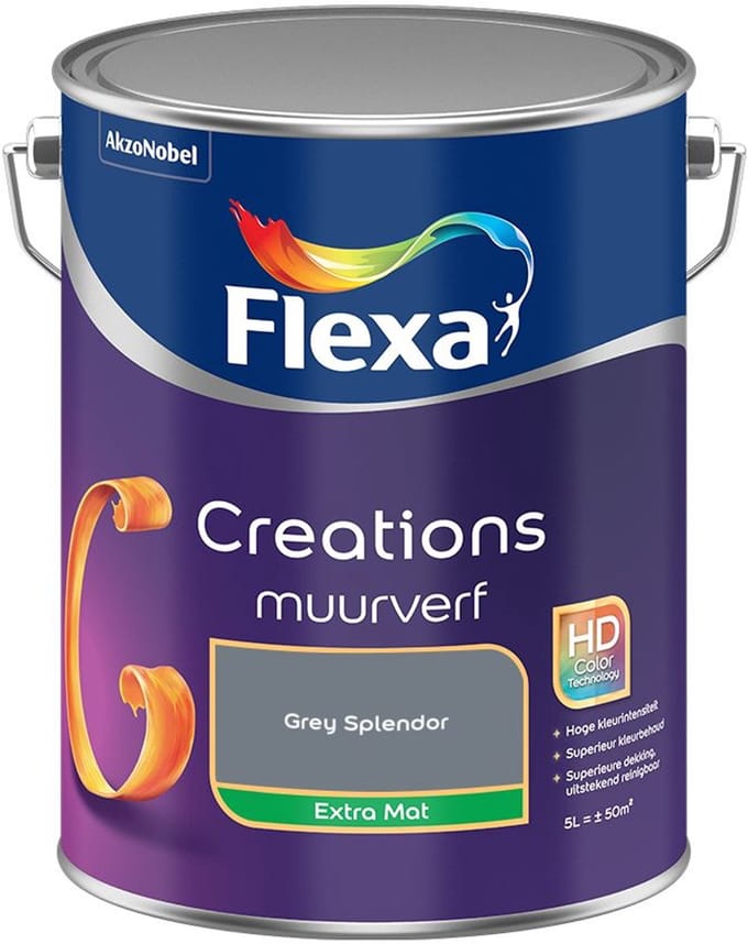 Flexa - Creations Muurverf Extra Mat - Grey Splendor - Mengverf - 5 L