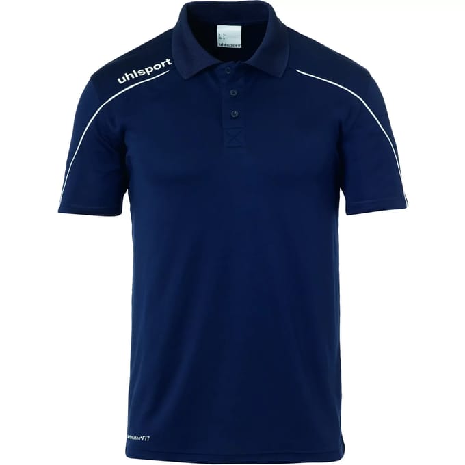 Uhlsport Stream 22 Polo Kinderen - Marine / Wit | Maat: 152