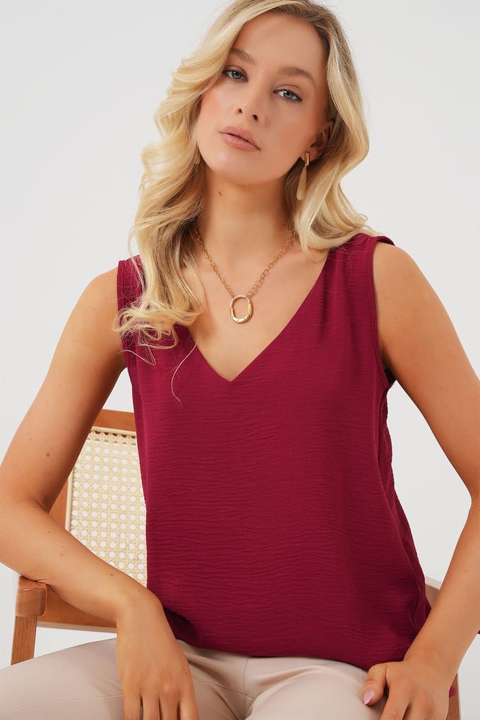 V-hals Pull-On Blouse