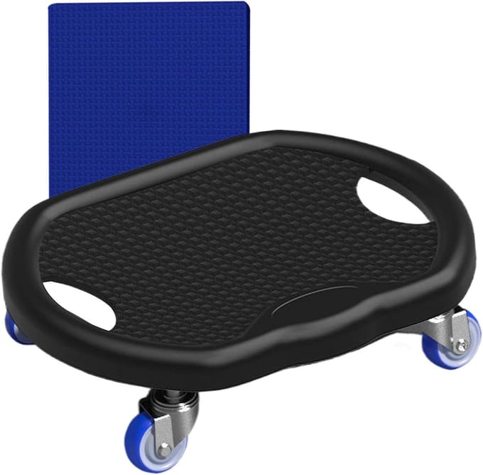 Ab Roller Board - Buikspier Trainer - Krachtige Core Training - Stille Soepele Wielen - 33 cm Lengte - Zwart