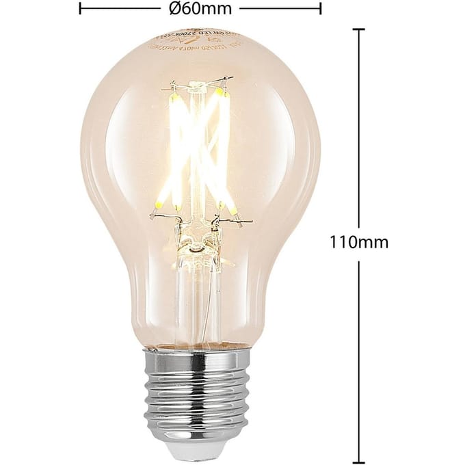 Arcchio LED lamp A60, E27, 4 W, 2.700 K, filament lamp, dimbaar