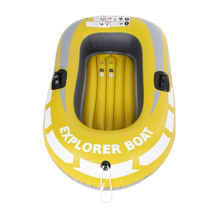 PVC Opblaasbare Kajak Kano 1 Persoon Roeien Luchtboot Vissen Driften Duiken gray