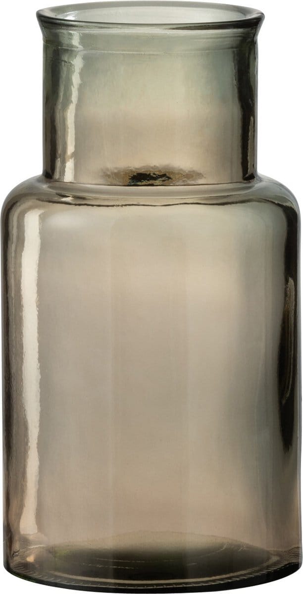 J-Line vaas Cilinder - glas - lichtbruin - small - 16 cm hoog