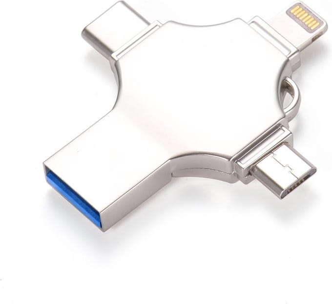 DrPhone 3-Drive – 8GB - Flashdrive - USB Opslag- USB Stick - Externe Geheugen voor smartphones – tablets - Lightning - Android – USB-C – USB. 3.0