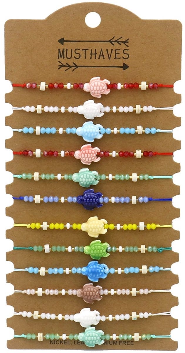 Armbandenset - schildpadden - 12 stuks