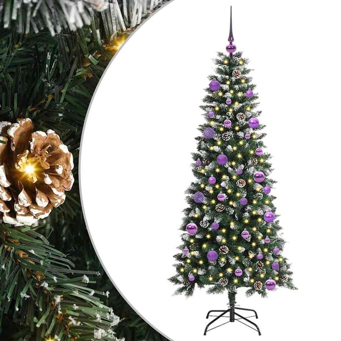 vidaXL - Kunstkerstboom - Groen - 150 - cm - PVC - en - Plastic - en - Staal