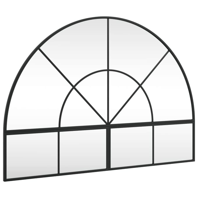 vidaXL - Wandspiegel - boog - 100x70 - cm - ijzer - zwart