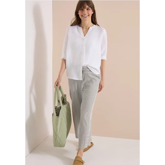 7/8 Wide Legs broek in seersucker kwaliteit