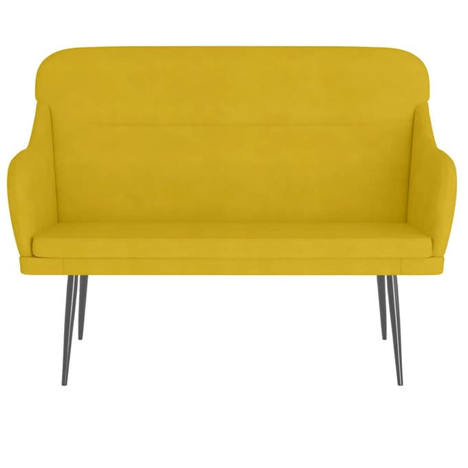 vidaXL Bankje 110x76x80 cm fluweel geel