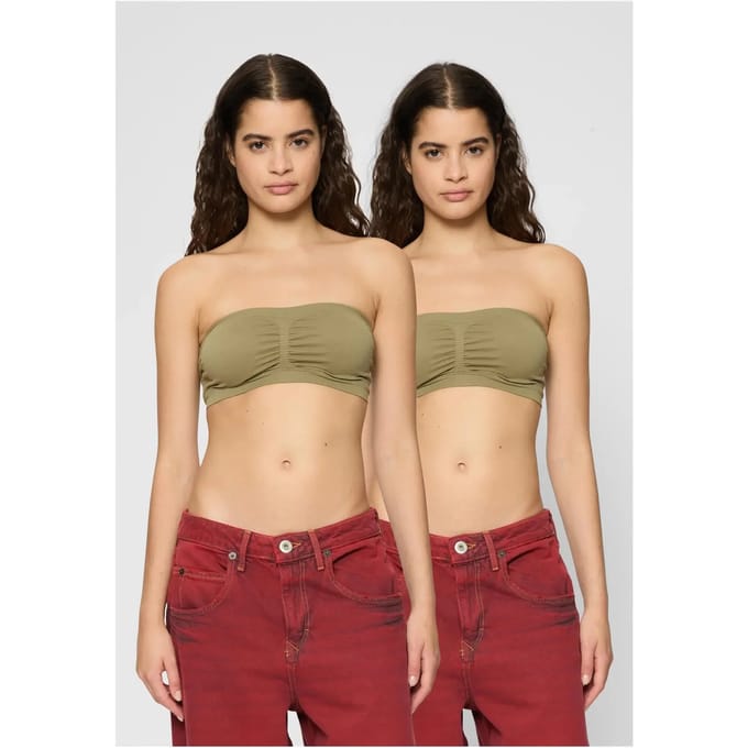 Urban Classics - Pads 2-Pack Bandeau top - S - Groen/Groen