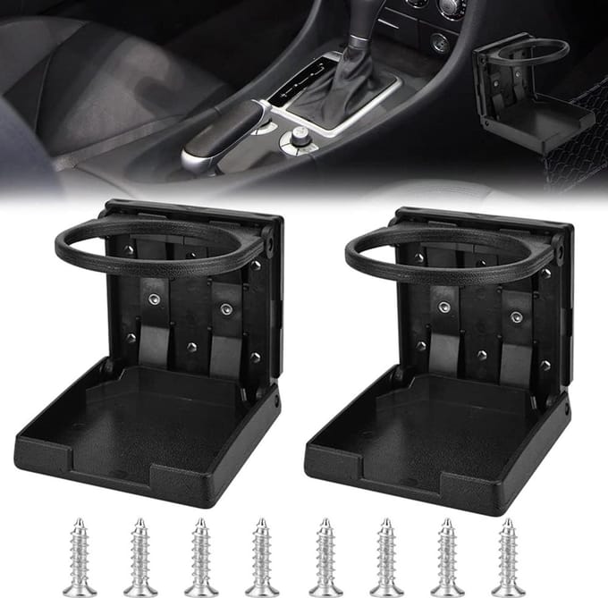 Opvouwbare Bekerhouder 7,5 cm - Instelbare Drinkhouder voor Auto, Boot en Muur - 2 Stuks