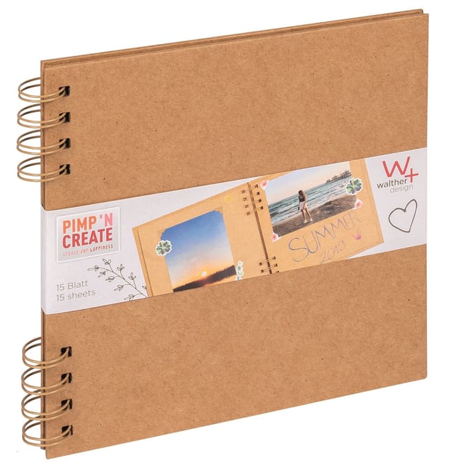 Walther SA-019-P Spiraal album PAC - Formaat 19 x 19 cm - Bruin