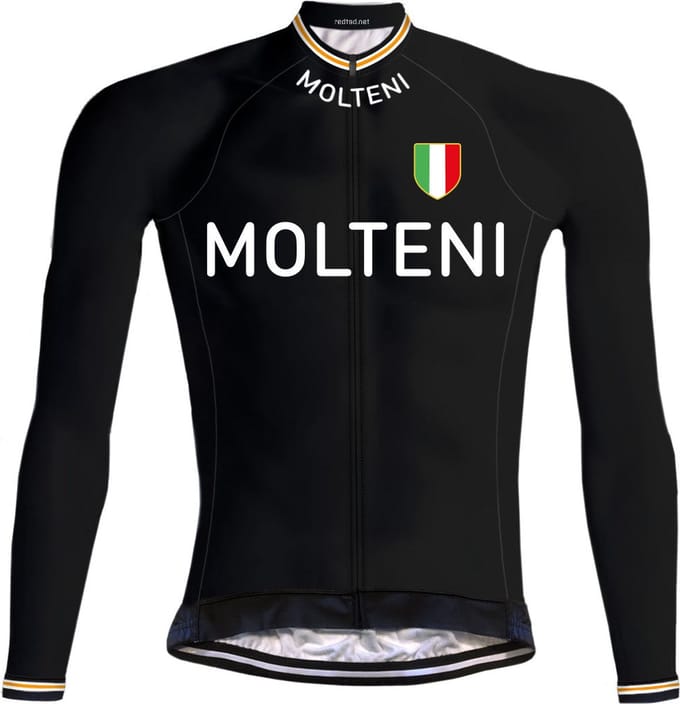 Retro Winter Wielerjack (fleece) Molteni Zwart - REDTED - S