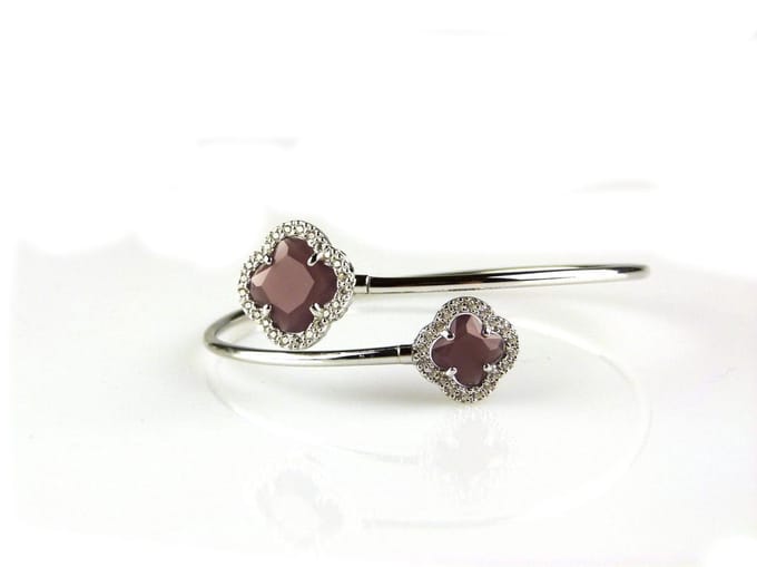 model toi et moi armband in zilver bordeaux