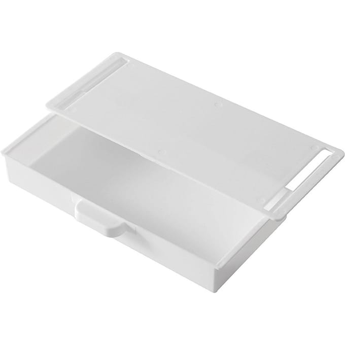 Tiroir de rangement auto-adhésif coulissant sous le bureau pour armoire, bureau ou table white