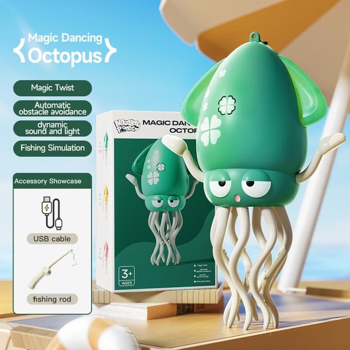 Magische Dansende Octopus Zwaaiende Octopus Octopus groen