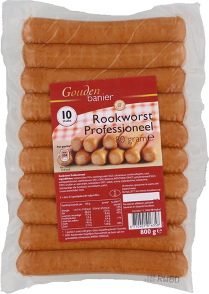 Gouden Banier - Rookworst professional - 10 stuks