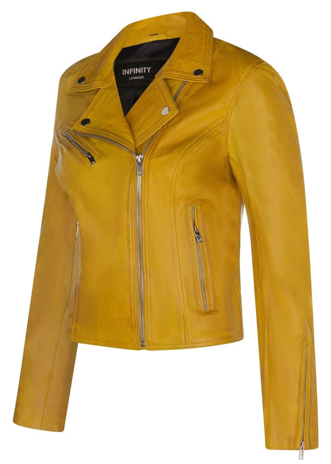 Dames klassiek leren Brando bikerjack-Loughton