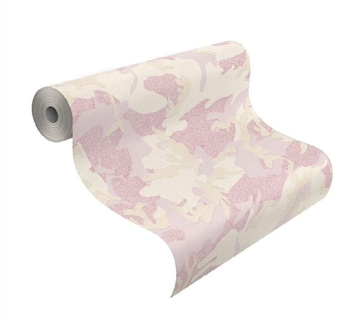 Camouflageprint legerprint behang rose glitter 492569