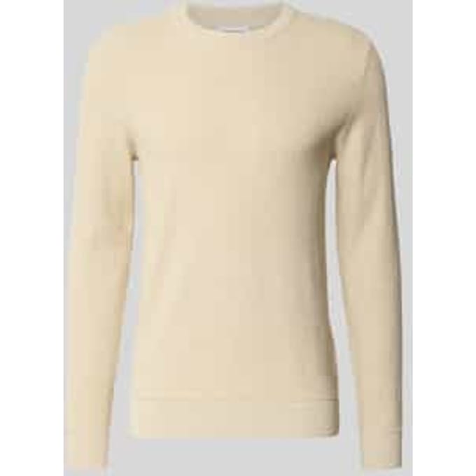 Gebreide pullover met structuurmotief en ronde hals