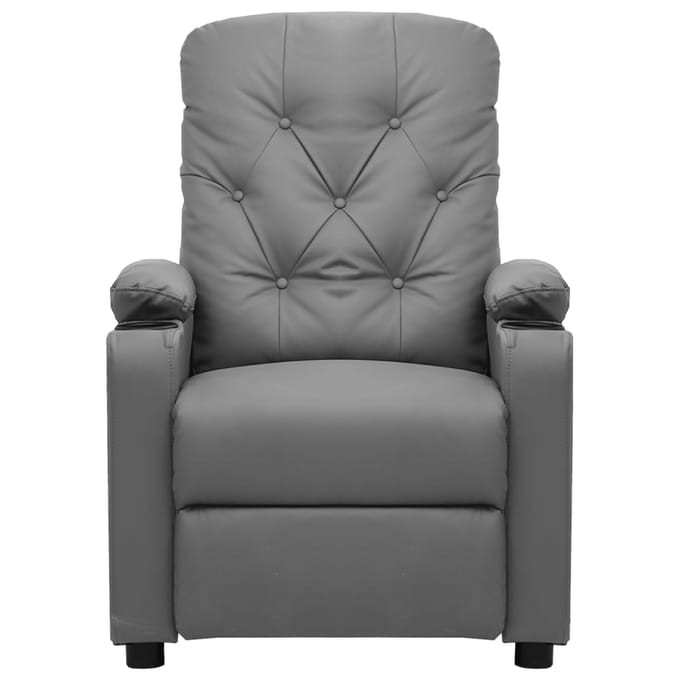 vidaXL - Fauteuil - verstelbaar - elektrisch - kunstleer - grijs