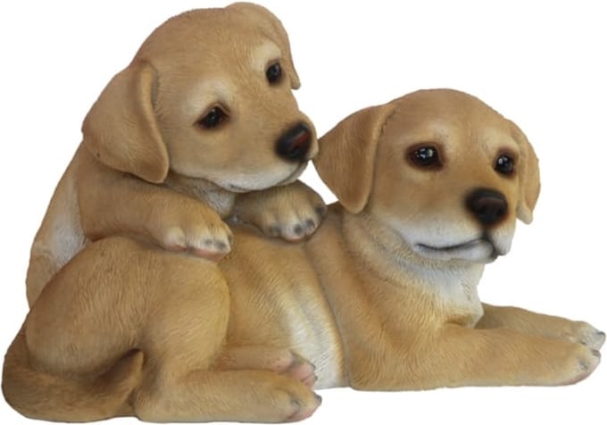 Esschert Design Puppies 25,7 X 23,9 Cm Polyresin Bruin