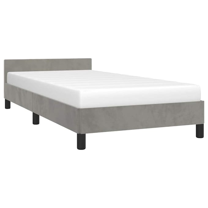 vidaXL - Bedframe - zonder - matras - 90x190 - cm - fluweel - lichtgrijs