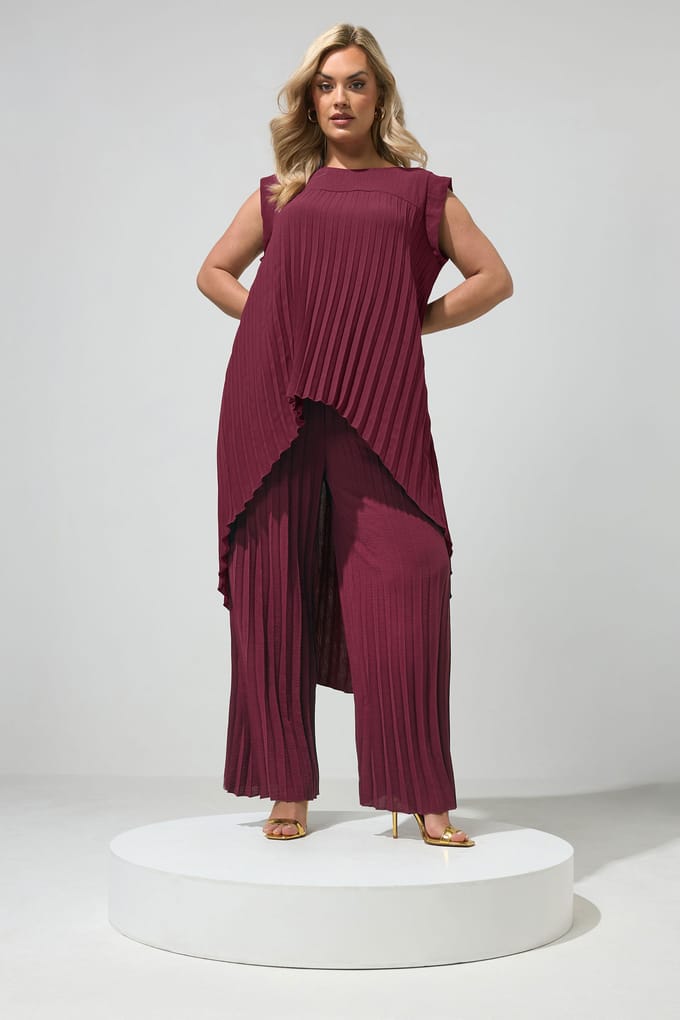 Yours London Paarse Geplooide Top Size 48
