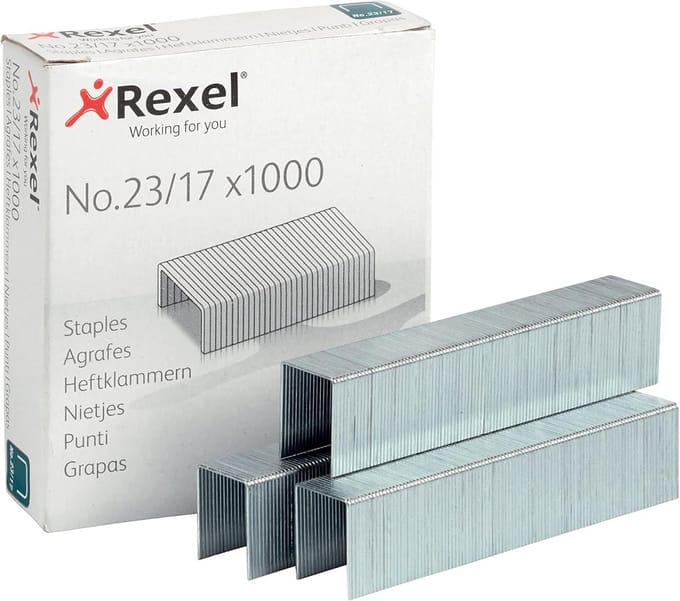 Stalen nietjes 23/17 voor nietmachines - 1000 stuks