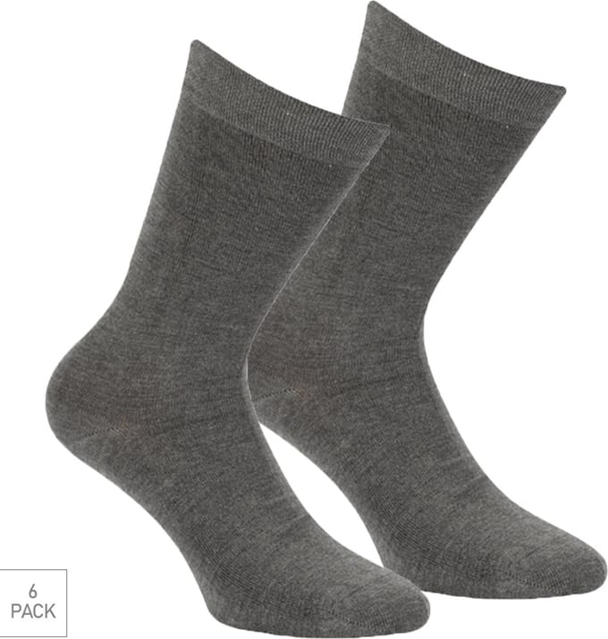 Boru Bamboo - 6-Pack - Nette Sokken - Bamboe - Naadloos - Heren / Dames - medium grijs - 35-38 - 2301