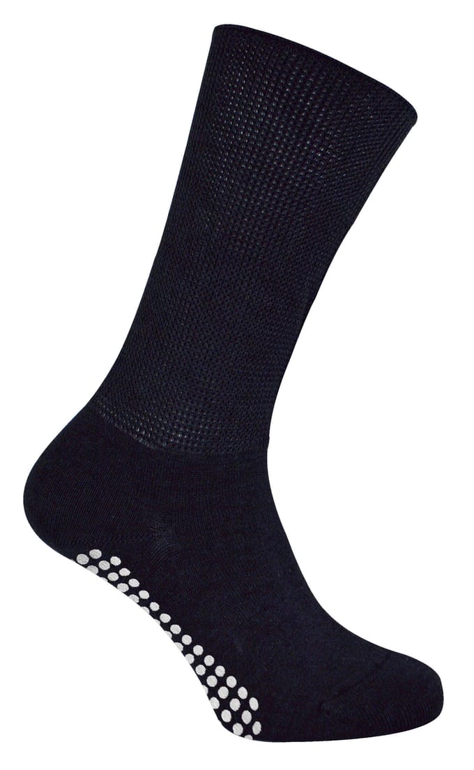 Dr.Socks - Extra brede oedeemsokken met grips - Zwart