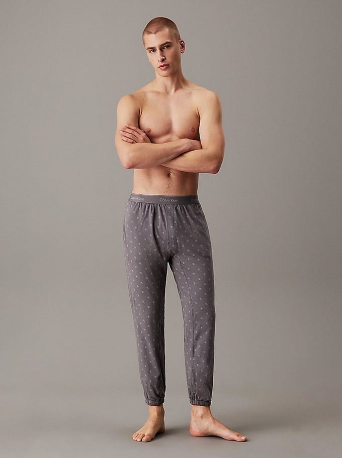CK - Lounge-joggingbroek - Icon Cotton Stretch - diamond logo_smoked pearl - M