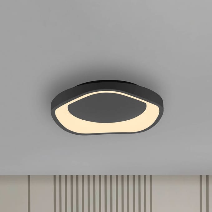 Schöner Wohnen LED plafondlamp MONTA, zwart, Ø 40 cm, metaal, Switchdim