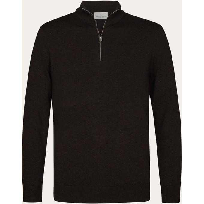 Profuomo - Trui Donkerbruin Profuomo Half Zip Pullovers Donkerbruin Ppxj30002