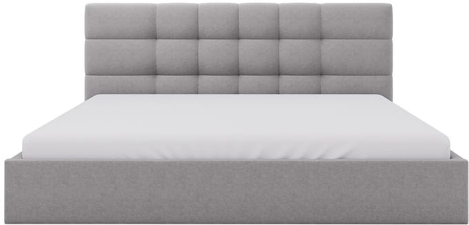 Vente-unique Bed met opbergruimte stof lichtgrijs 200 x 200 cm