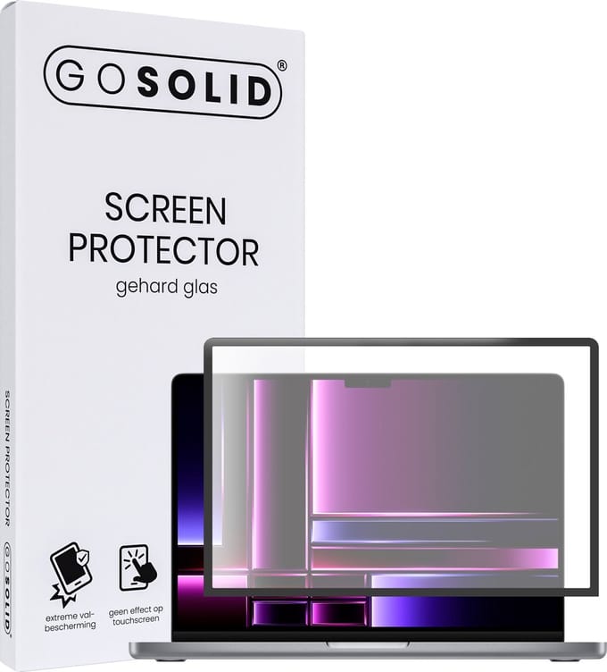 GO SOLID! ® Screenprotector geschikt voor MacBook pro (2021) 14,2-inch M1 Max gehard glas