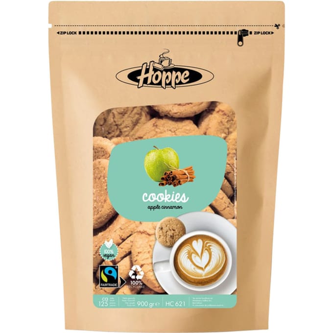 Koekjes Hoppe Cookies fairtrade appel kaneel circa 125stuks