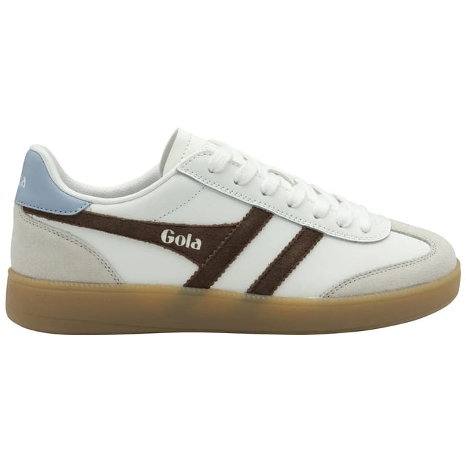 Gola Viper Leather - Damessneaker - Wit-Donkerbruin-Air-Gum