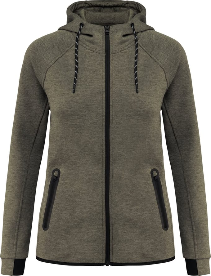 PROACT® Damesjas met capuchon performance PA359 - Light Khaki Heather - L