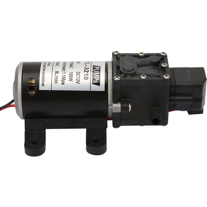 Elektrische Membraan Zelfaanzuigende Hogedruk Waterpomp Met Drukschakelaar 12V 100W
